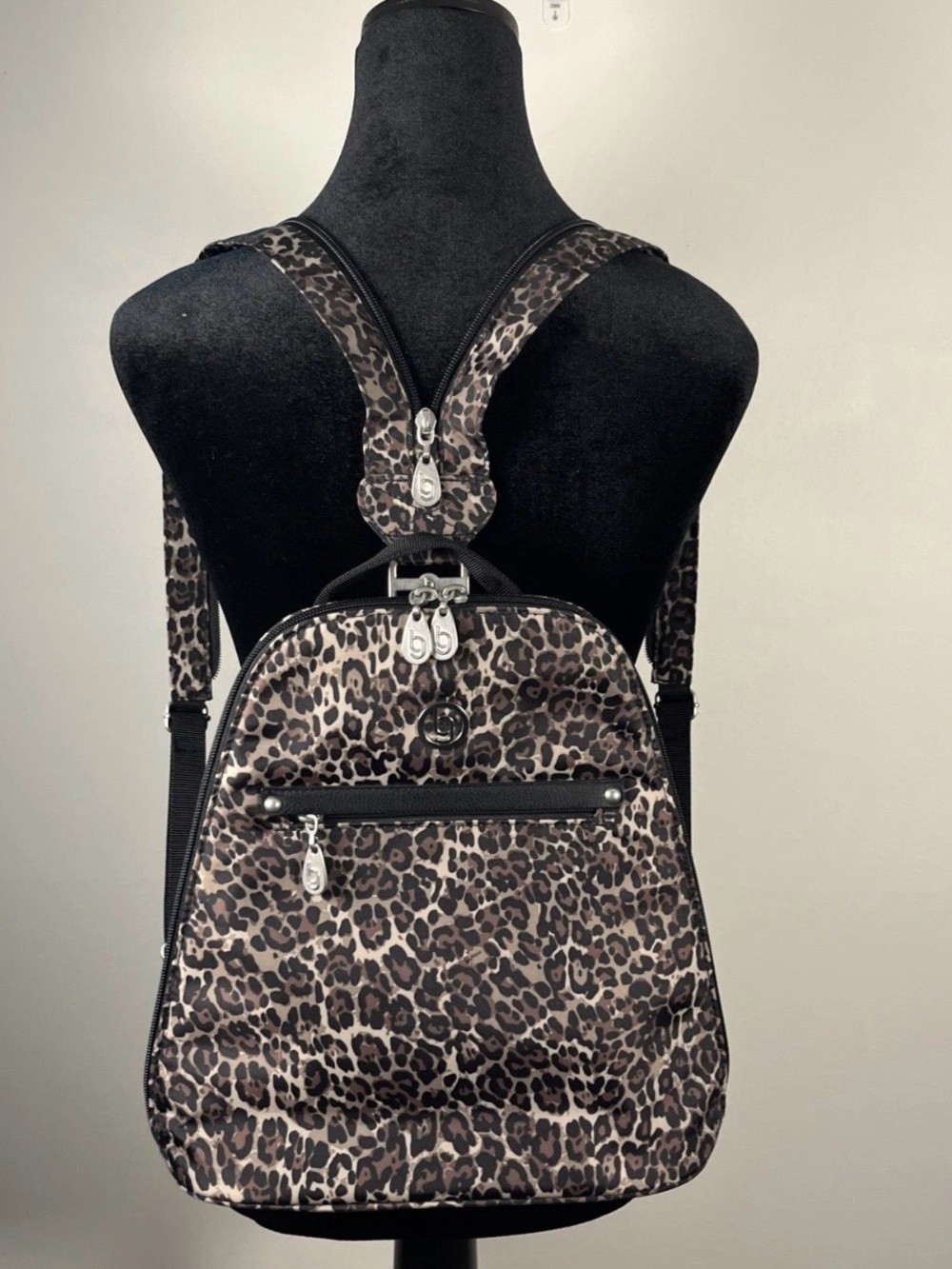 Baggallini Leopard Print Backpack in Brown and Black